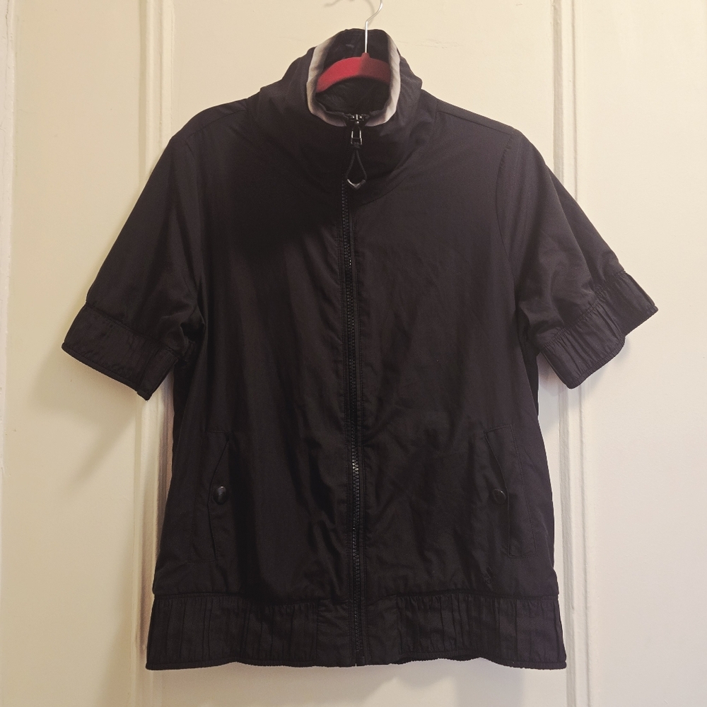 Adidas Climalite Full Zip Short Sleeve Black Runners Jacket - Sz Lg